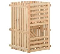 LoogCape Potato Box 50 x 50 x 80 cm Solid Pine Wood with Two-Level Design, Ventilation Slots, Wall Mount, Ideal Storage Box for Kitchen, Bathroom, Living Room, Hallway and Children's Room