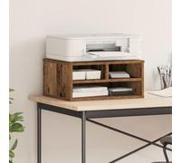 LoogCape Printer Stand Made of Wood with Rustic Reclaimed Wood Design, 49 x 40 x 22.5 cm, Space Saving for Office, Home Office, with Shelf, Storage Space, Easy to Assemble, Ideal for Printer Desk