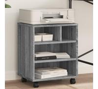 LoogCape Printer Stand with Wheels Grey Sonoma 41 x 32 x 48 cm Office Furniture for Home Office and Study, Mobile Roll Container, Storage Space, Organiser, Side Cabinet, Versatile