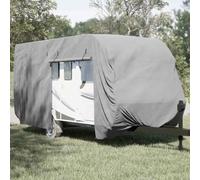 LoogCape Protective Cover for Caravan, Grey, 550 x 250 x 220 cm, Weatherproof Cover Made of 3-Layer Non-Woven Fabric with Elastic Band and Adjustable Tension Straps for Outdoor and Indoor Protection