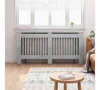 LoogCape Radiator Cover, Concrete Grey, 172 x 19 x 81.5 cm, Wood Material with Integrated Shelf for Efficient Heat Distribution, Storage Space, Modern Design, Children's and Easy Assembly