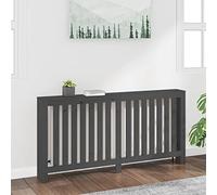LoogCape Radiator Cover, Grey, 169 x 19 x 84 cm, Solid Pine Wood for Bathroom, Living Room with Modern Slat Look, Storage Area, Easy Assembly, Suitable as Heating Accessories
