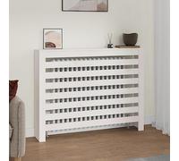 LoogCape Radiator Cover Made of Solid Pine Wood in White 108.5 x 19 x 84 cm with Modern Slat Design for Bathroom, Living Room, Bedroom, Includes Assembly Instructions (English language not guaranteed