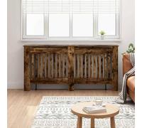 LoogCape Radiator Cover Smoked Oak 172 x 19 x 81.5 cm Wood Material with Shelf, Modern Panel for Efficient Heat Distribution, Children and Easy Installation