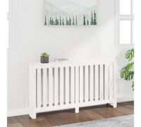 LoogCape Radiator Cover, White, 153 x 19 x 84 cm, Solid Pine Wood with Slat Design, Decorative Radiator Cover, Includes Mounting Kit, Suitable for Heating Accessories