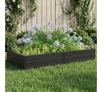 LoogCape Raised Bed Black 151 x 75.5 x 25 cm Polypropylene Weatherproof Garden Bed Planter for Vegetables Herbs Flowers Urban Gardening Durable