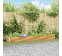 LoogCape Raised Bed Light Brown 390 x 50 x 36 cm Galvanised Steel Weatherproof and Rust Resistant for Garden Balcony Patio Urban Garden Decoration