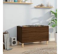 LoogCape Record Cabinet Brown Oak Look 74.5 x 38 x 48 cm Wood Material with Storage Space for LP Records, Multifunctional Side or Filing Cabinet, Sturdy Wooden Feet