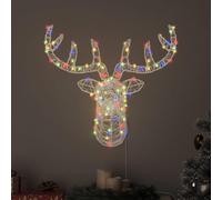 LoogCape Reindeer Head with 140 LEDs Colourful Acrylic 68 x 36.5 x 62.5 cm Christmas Decoration for Indoor Festive Lighting, Modern Design, Durable, USB Port, Seasonal Decoration, Christmas Tree
