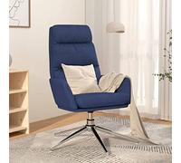 LoogCape Relaxing Chair, Blue Fabric with 360 Degree Rotation Function, Comfortable Lounge Chair with Padding, Ergonomic Wing Chair for Living Room, Bedroom, Office, Cosy, Modern, High Quality