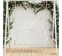 LoogCape Rocking Bench Made of Robust Steel 110.5 x 59 x 55 cm Antique White for Garden Patio Balcony Porch Weatherproof Outdoor Lounge Furniture with Cushion and Cushion for Relaxed Relaxing