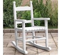 LoogCape Rocking Chair for Children White Solid Wood Poplar with Comfortable Padding, Sturdy Wooden Runners, Ideal for Relaxing, Reading and Relaxing in the Children's Room, Living Room or Balcony