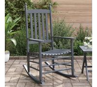LoogCape Rocking Chairs with Curved Seats, Pack of 2, Grey Poplar Wood Relaxing Chairs for Indoor and Outdoor Use, Ergonomic Padded, Lounge Chair for Reading, Relaxing, Sleeping in the Living Room