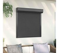 LoogCape Roller Shutter Anthracite 100 x 100 cm Aluminium and Polyurethane for Outdoor and Indoor Use, Privacy Screen, Sun Protection, Blackout, Burglary Protection, Noise Protection, Heat Protection