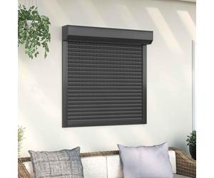 LoogCape Roller Shutter Anthracite 100 x 100 cm Aluminium and Polyurethane for Outdoor and Indoor Use, Privacy Screen, Sun Protection, Blackout, Burglary Protection, Noise Protection, Heat Protection