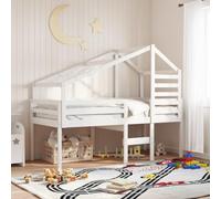 LoogCape Roof for Cot Bed, White, 198 x 87 x 113 cm, Made of Solid Pine Wood for Children's Room with Open Side, Durable Wood, Suitable for Bed Frame, Accessories, Stability, Assembly and Repair