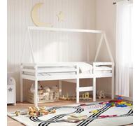 LoogCape Roof for Cot Bed, White, 199 x 80.5 x 88 cm, Made of Solid Pine Wood with Open Side for Safe Entry, Suitable for Children Under 6 Years, Durable and Sturdy Betting Accessories