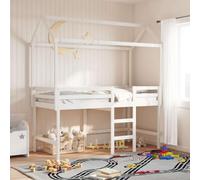 LoogCape Roof for Cot Bed, White, 217 x 85.5 x 154 cm, Made of Solid Pine Wood, Sturdy Attachment, Open Design, Suitable for Children Under 6 Years, Durable Accessories for the Bedroom