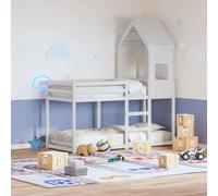 LoogCape Roof for Cot Bed, White, 55 x 84 x 132 cm, Solid Pine Wood with Open Side, Suitable for Children Under 6 Years, Durable Wood, Sturdy Attachment, Rustic Charm