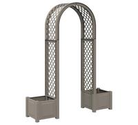 LoogCape Rose Arch with Planter, Grey, 168.5 x 43 x 207 cm, Polypropylene, Weatherproof for Garden, Paths, Patio, Planters, Easy Assembly, Durable, UV-Resistant, Sustainable Material, Ideal for