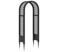 LoogCape Rose Arch with Tips Anthracite 97 x 43 x 218 cm Weatherproof PP Garden Decoration for Outdoor Use Sturdy Construction Easy Assembly Weather-Resistant Durable