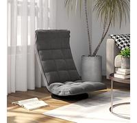 LoogCape Rotating Floor Chair Velvet Dark Grey Adjustable with 360 Degree Rotation and Folding Function for Meditation, Gaming, Reading, Working in the Living Room or Yoga