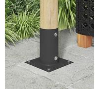 LoogCape Round Ground Anchor 15 x 15 x 15 cm Pack of 12 Anthracite Metal Weatherproof Durable for Garden Fireplaces Fireplaces Stoves