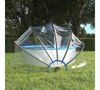 LoogCape Round Pool Dome 467 x 234 cm PVC Fibreglass Construction Transparent UV Protection Rain and Sun Protection for Swimming Pools, Pool Canopy, Winter Cover, Heat Protection, Garden