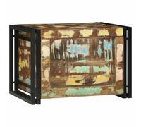 LoogCape Rustic Reclaimed Wood Storage Box with Iron Frame in Brown and Black, 60 x 40 x 41 cm, Versatile Storage for Living Room, Bedroom, Hallway, Children's Room, Garden, Balcony