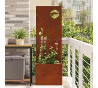 LoogCape Rusty Garden Privacy Screen 50 x 32 x 150 cm Made of Weatherproof Steel with Matte Finish for Garden, Patio, Balcony, Rustic Design, Easy Assembly, Weather Resistant, Durable