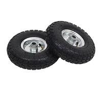 LoogCape Sack Truck Wheels 2 Pack Rubber 4.10/3.50-4 Universal Size for Transport Trolley, Wheelbarrow, Trolley, Durable Pneumatic Tyres, Heavy Duty Metal Rims, Easy Assembly, 100kg