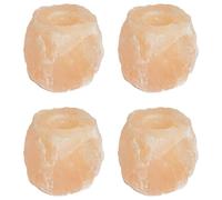 LoogCape Salt Stone Tea Light Holder Pink Rock Salt Decorative Candlestick for Living Room Bedroom Table Decoration Warm Light for Relaxation and Romantic Evenings