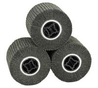 LoogCape Sanding Rollers, Set of 3, Black, 12 x 12 x 10 cm, Synthetic Fibre, Durable, Robust, Versatile for Workshops and Industrial Applications