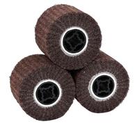 LoogCape Sanding Rollers, Set of 3, Brown, 12 x 12 x 10 cm, Synthetic Fibres, Durable, Wear-Resistant, for Professional Workshops and Industrial Applications