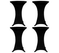 LoogCape Set of 4 High Table Covers Diameter 60 cm Black Stretch Elastic Fabric for Festivities, Receptions and Celebrations, Washable at 40 °C, Versatile for Living Room, Garden
