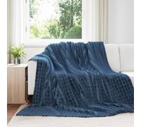 LoogCape Set of 6 Navy Blue Blankets, 240 x 220 cm, Soft Fleece, Lightweight and Breathable, Versatile for Sofa, Bed or Travel, Ideal for Autumn and Spring, Durable and Easy to Clean