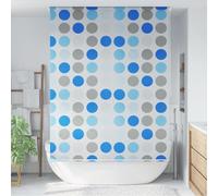 LoogCape Shower Blind, 160 x 240 cm, Circle Pattern, Waterproof, Quick-Drying, Easy to Assemble, Ideal as Splash Guard and Privacy Screen in the Bathroom, with Mounting Material, Robust PEVA Material