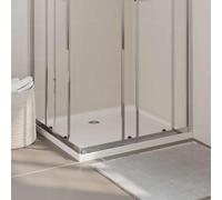 LoogCape Shower Tray, ABS Rectangular, 80 x 90 cm, White with Low Threshold, Non-Slip and Floor-Level for Barrier-Free Bath, Durable Shower Tray with Drain Siphon, Suitable for Walk-in Showers