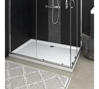 LoogCape Shower Tray, White, 80 x 120 cm, ABS, Non-Slip, Floor-Level, with Low Threshold, Scratch-Resistant, Dirt-Repellent, Easy to Clean, Suitable for Accessible Showers and Walk-in