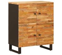 LoogCape Side Cabinet with Door, Brown, 60 x 33 x 75 cm, Solid Mango Wood for Living Room, Bedroom, Office, Storage Space, TV Lowboard, Media Cabinet, Chest of Drawers, Shelf, Hi-Fi Rack, TV Table