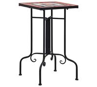 LoogCape Side Table Mosaic Ceramic Terracotta White Garden Balcony Patio Plant Table Plant Flower Decoration Indoor Outdoor Sturdy Ceramic Table for Garden, Balcony, Patio and Living Rooms