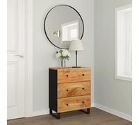 LoogCape Sideboard 60 x 33 x 75 cm Solid Acacia Chest of Drawers Sideboard with Storage Space for Living Room Dining Room Hallway and Bedroom Industrial Style Robust Surface Versatile Storage
