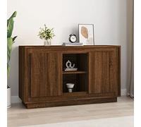 LoogCape Sideboard, Brown Oak Look, 102 x 35 x 60 cm, Wood Material with 6 Compartments and Doors, Storage Space for Living Room, Dining Room, Hallway, Durable Design, Easy Cleaning, Sturdy