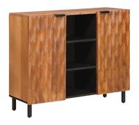 LoogCape Sideboard with Shelf Acacia Brown Surface 90 x 33 x 75 cm Modern Design for Living Room Dining Room Storage Durable Mango Wood