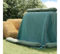 LoogCape Silo Lid Green 6 x 5 m HDPE UV-Resistant Tear-Resistant Can Be Cut to Size for Farm Animals Stable Accessories Pasture Fence Animal Care Animal Husbandry Agricultural Use