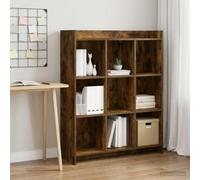 LoogCape Smoked Oak Bookcase 87.5 x 30 x 111 cm Wood Material with 9 Shelves for Living Room, Office, Children's Room, Hallway, Library, Storage Space, Decoration, Modern Room Divider