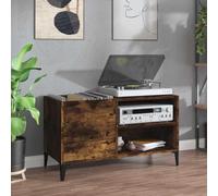 LoogCape Smoked Oak Panel Cabinet, 84.5 x 38 x 48 cm, Wood Material with Metal Legs for Vinyl, Storage Room, Living Room, Office, Side Cabinet, Multifunctional, Durable, Stable