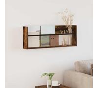 LoogCape Smoked Oak Wall Mounted Magazine Rack 80 x 12 x 30 cm Wood Material Durable Versatile for Living Room Office Queue