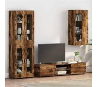 LoogCape Smoked Oak Wood Composite Cabinet with 1 Door, 2 Shelves, Modern Design, Durable, for Living Room, Home Office, Storage Space, Space, Easy to Clean, Versatile