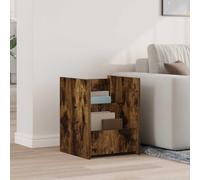 LoogCape Smoked Oak Wood Magazine Rack 35 x 35 x 45 cm for Modern Living and Office, Space Saving Magazine Holder and Magazine Storage Solution